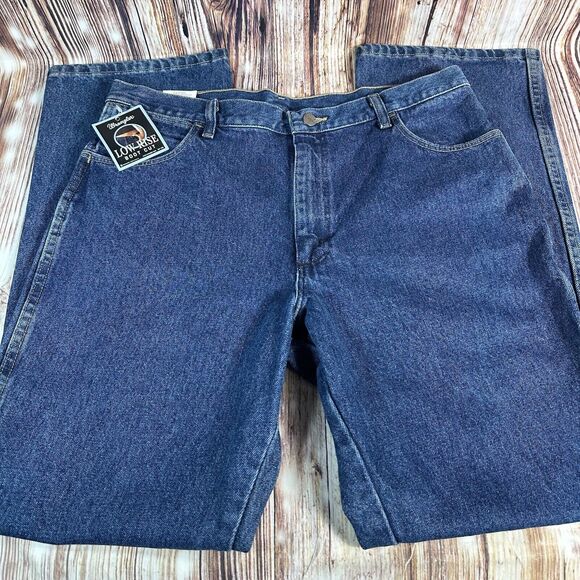 Vintage Wrangler COWBOY CUT Size 15 High Rise Jeans Denim Pants USA Made 35x32 - Picture 4 of 11